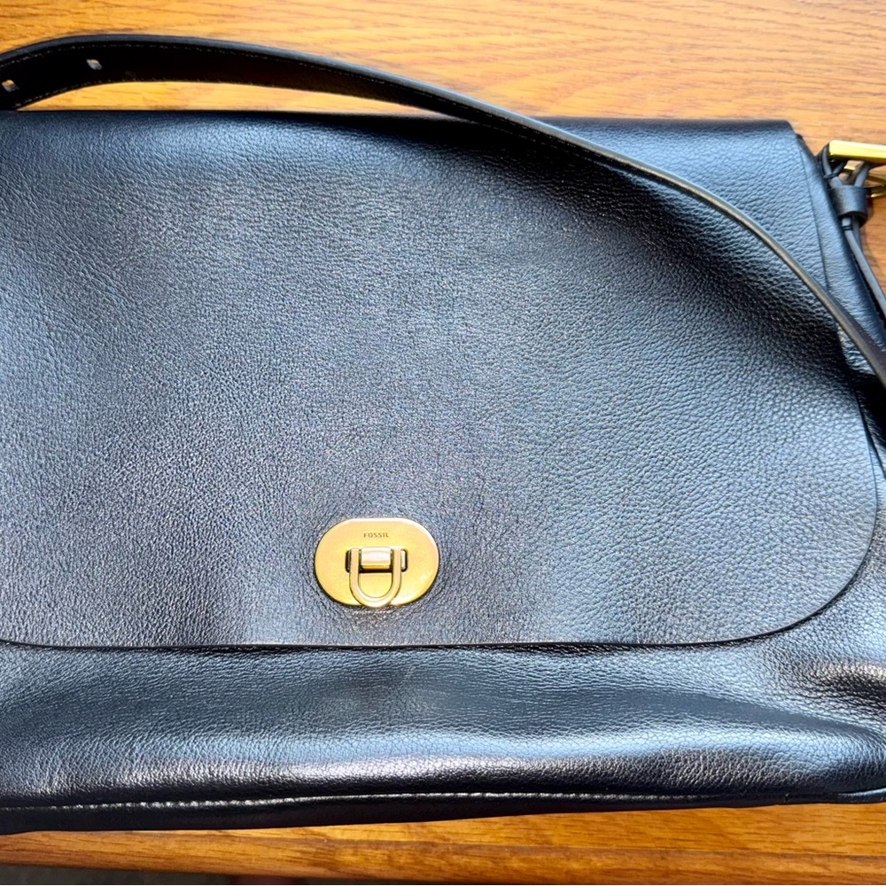 Fossil Black Large Crossbody Bag